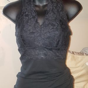 Lace black tank top